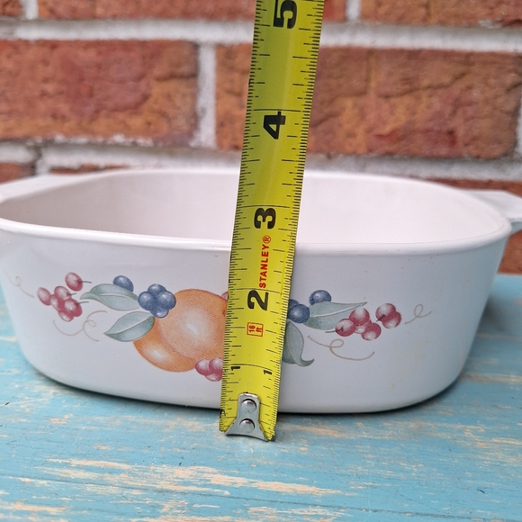 Corningware Abundance Berries Orange Leaves Bakeware Casserole Dish RARE Vintage - Picture 7 of 11